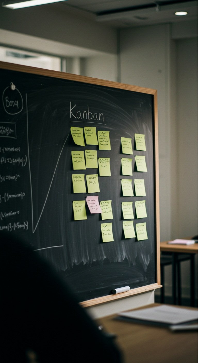 Kanban board showing our iterative approach